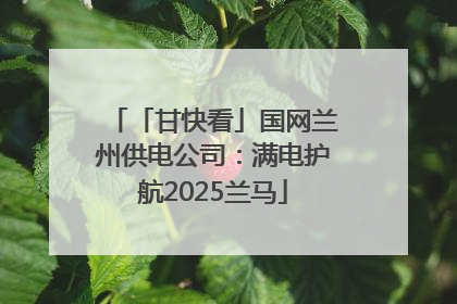 「甘快看」国网兰州供电公司：满电护航2025兰马