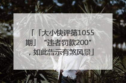 「大小快评第1055期」“违者罚款200”，如此告示有煞风景