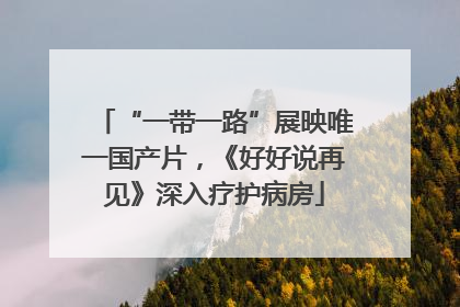 “一带一路”展映唯一国产片，《好好说再见》深入疗护病房