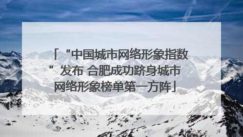“中国城市网络形象指数”发布 合肥成功跻身城市网络形象榜单第一方阵