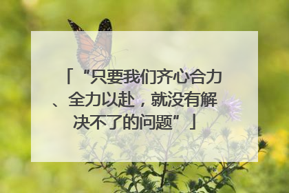 “只要我们齐心合力、全力以赴，就没有解决不了的问题”
