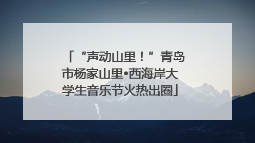 “声动山里！”青岛市杨家山里•西海岸大学生音乐节火热出圈
