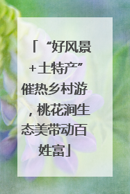 “好风景+土特产”催热乡村游，桃花涧生态美带动百姓富
