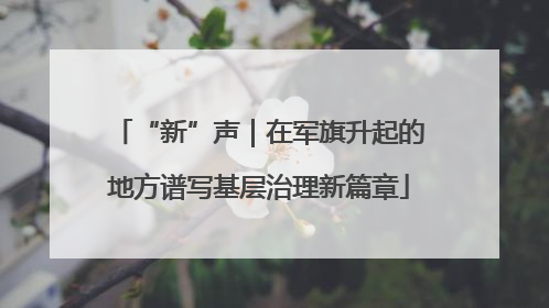 “新”声｜在军旗升起的地方谱写基层治理新篇章