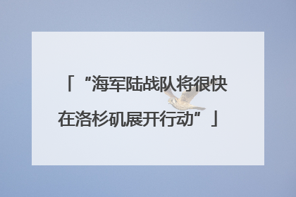 “海军陆战队将很快在洛杉矶展开行动”