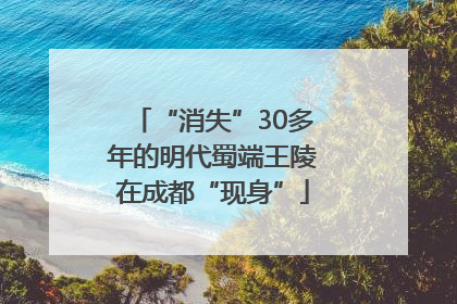 “消失”30多年的明代蜀端王陵在成都“现身”