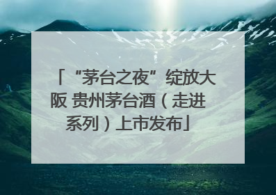 “茅台之夜”绽放大阪 贵州茅台酒（走进系列）上市发布