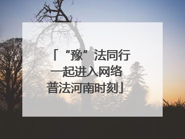 “豫”法同行 一起进入网络普法河南时刻