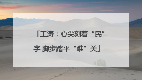 王涛：心尖刻着“民”字 脚步踏平“难”关