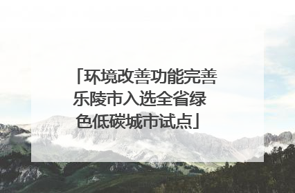 环境改善功能完善 乐陵市入选全省绿色低碳城市试点