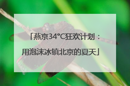 燕京34°C狂欢计划：用泡沫冰镇北京的夏天