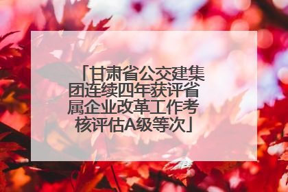 甘肃省公交建集团连续四年获评省属企业改革工作考核评估A级等次