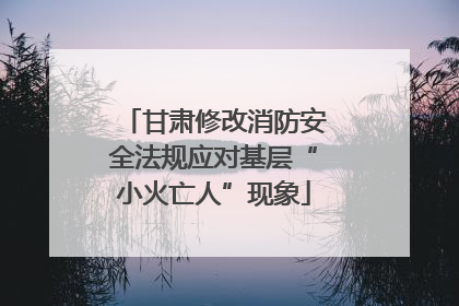 甘肃修改消防安全法规应对基层“小火亡人”现象