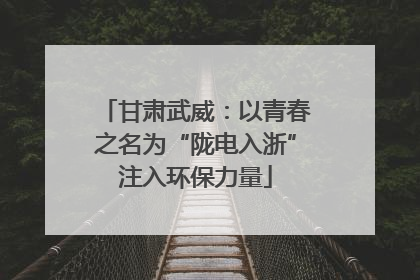 甘肃武威：以青春之名为“陇电入浙”注入环保力量