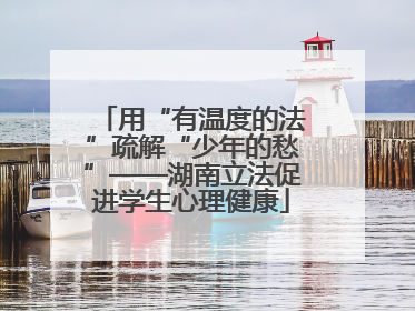 用“有温度的法”疏解“少年的愁”——湖南立法促进学生心理健康