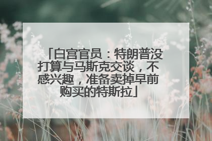 白宫官员：特朗普没打算与马斯克交谈，不感兴趣，准备卖掉早前购买的特斯拉