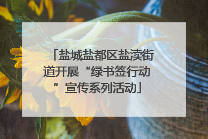 盐城盐都区盐渎街道开展“绿书签行动”宣传系列活动