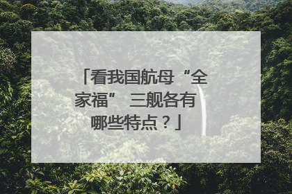 看我国航母“全家福” 三舰各有哪些特点？