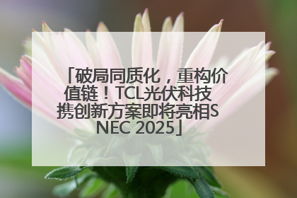 破局同质化，重构价值链！TCL光伏科技携创新方案即将亮相SNEC 2025