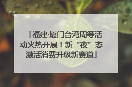 福建·厦门台湾周等活动火热开展！新“夜”态激活消费升级新赛道