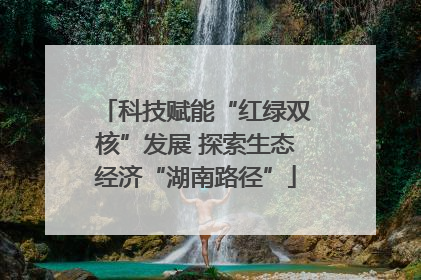 科技赋能“红绿双核”发展 探索生态经济“湖南路径”