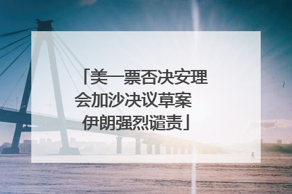 美一票否决安理会加沙决议草案 伊朗强烈谴责