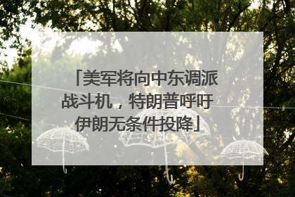 美军将向中东调派战斗机，特朗普呼吁伊朗无条件投降