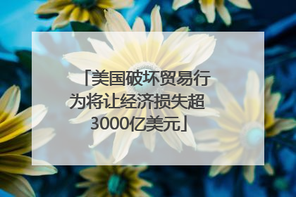 美国破坏贸易行为将让经济损失超3000亿美元