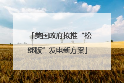 美国政府拟推“松绑版”发电新方案