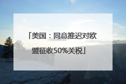 美国：同意推迟对欧盟征收50%关税