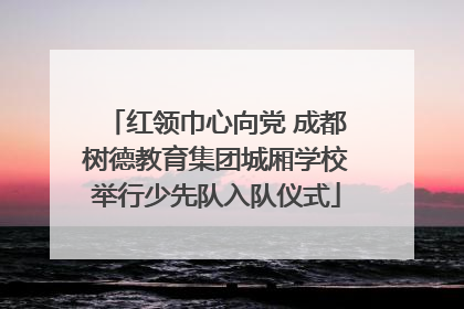 红领巾心向党 成都树德教育集团城厢学校举行少先队入队仪式