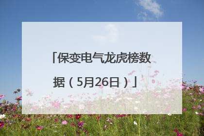 保变电气龙虎榜数据（5月26日）