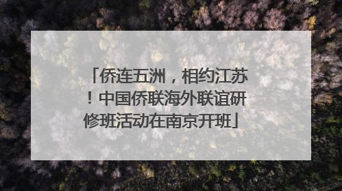 侨连五洲，相约江苏！中国侨联海外联谊研修班活动在南京开班