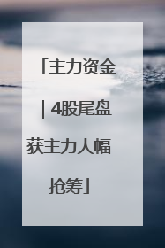 主力资金｜4股尾盘获主力大幅抢筹