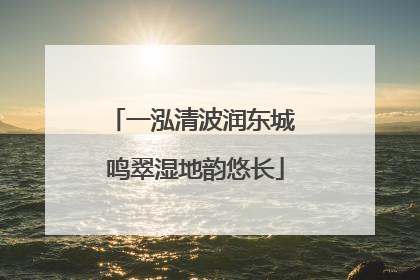 一泓清波润东城 鸣翠湿地韵悠长