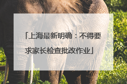 上海最新明确：不得要求家长检查批改作业