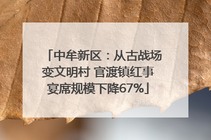 中牟新区：从古战场变文明村 官渡镇红事宴席规模下降67%