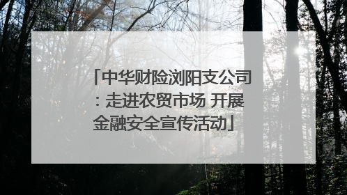 中华财险浏阳支公司：走进农贸市场 开展金融安全宣传活动