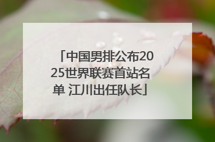 中国男排公布2025世界联赛首站名单 江川出任队长