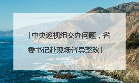 中央巡视组交办问题，省委书记赴现场督导整改