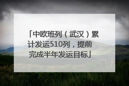 中欧班列（武汉）累计发运510列，提前完成半年发运目标