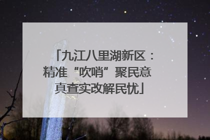 九江八里湖新区：精准“吹哨”聚民意 真查实改解民忧