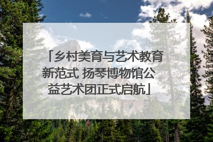乡村美育与艺术教育新范式 扬琴博物馆公益艺术团正式启航