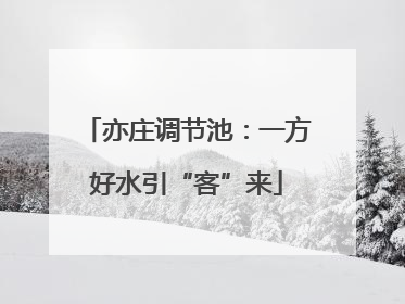 亦庄调节池：一方好水引“客”来