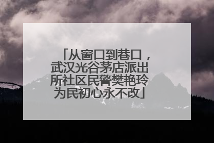 从窗口到巷口，武汉光谷茅店派出所社区民警樊艳玲为民初心永不改