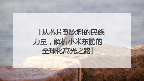 从芯片到饮料的民族力量，解析小米东鹏的全球化高光之路