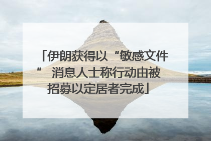 伊朗获得以“敏感文件” 消息人士称行动由被招募以定居者完成
