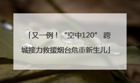 又一例！“空中120” 跨城接力救援烟台危重新生儿