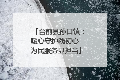 台前县孙口镇：暖心守护践初心 为民服务显担当