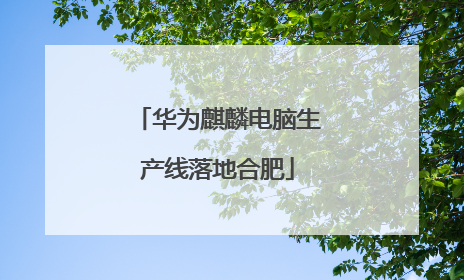 华为麒麟电脑生产线落地合肥